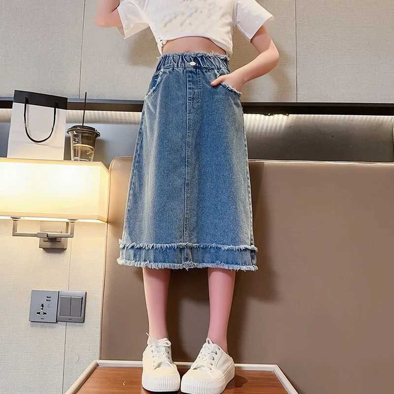 School Girls Denim Skirt Spring Summer New 2026 Casual Skirt for Children Fashion Teenage Kids Skirt 9 13 14 Years H260407