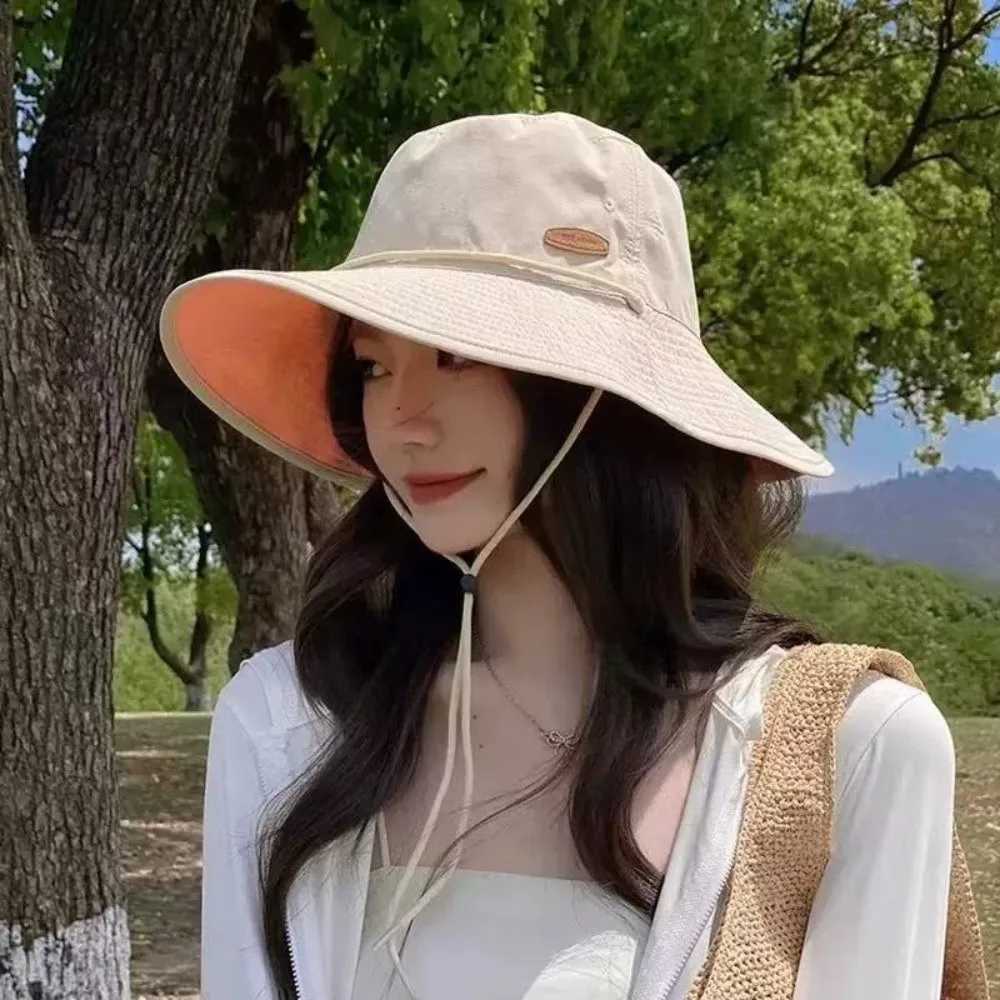 Gifts Adjustable Womens UV Protection Sun Hat Reversible Sunscreen Tools Fishermans Hat UV protection Hiking Hat H260407