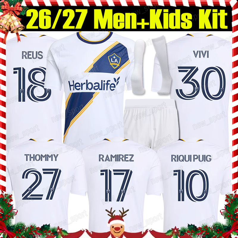 4XL 26/27 LA Galaxys REUS Soccer Jerseys GABRIEL PEC GABRIEL PEC WYNDER RIQUI PUIG CERRILLO KLAUSS RAMIREZ VIVI Home Away 2026 Men Kids kit socks Football shirts