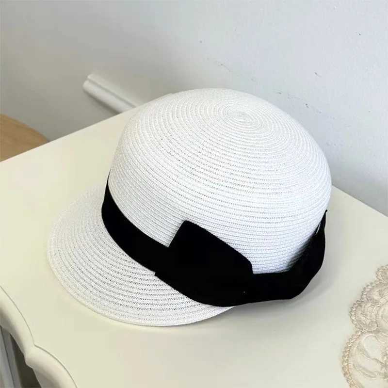 Elegant Straw Hat Women Summer Beach Ladies Casual long ducK Bowknot Hat Breathable Fashion Sun Hats For female equestrian hat H260407