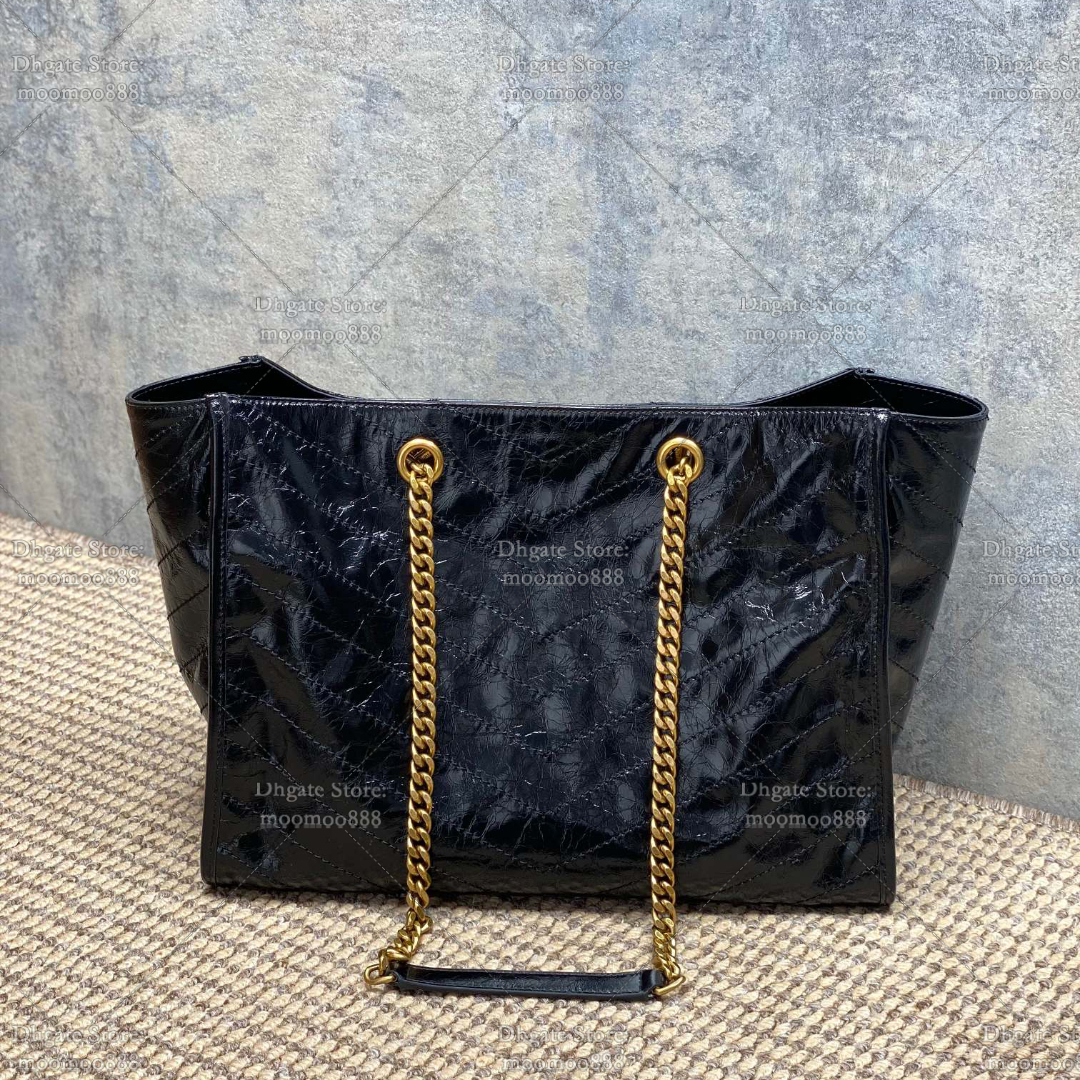 12A All-New Mirror Quality Designer Shopping Bags 33cm 25cm Niki Tote Bag Large Capacity Handbags for Women Luxury Cowhide Leather Shoulder Bag Black Purse