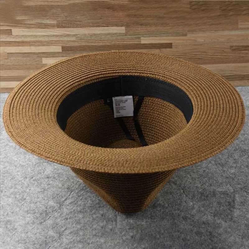 Extra Large Panama Straw Hat Summer Wide Brim UV Protection Adjustable Beach Sun Hat for Women Men Travel H260407