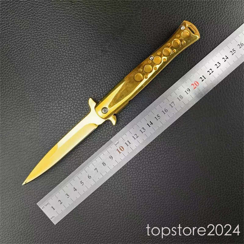 Golden M10 butterfly knife folding Swordfish Manual Durable and Not Easy to Fade knife 420 Steel Handle 440c Sharp folding Blade Outdoor Kitchen Multi