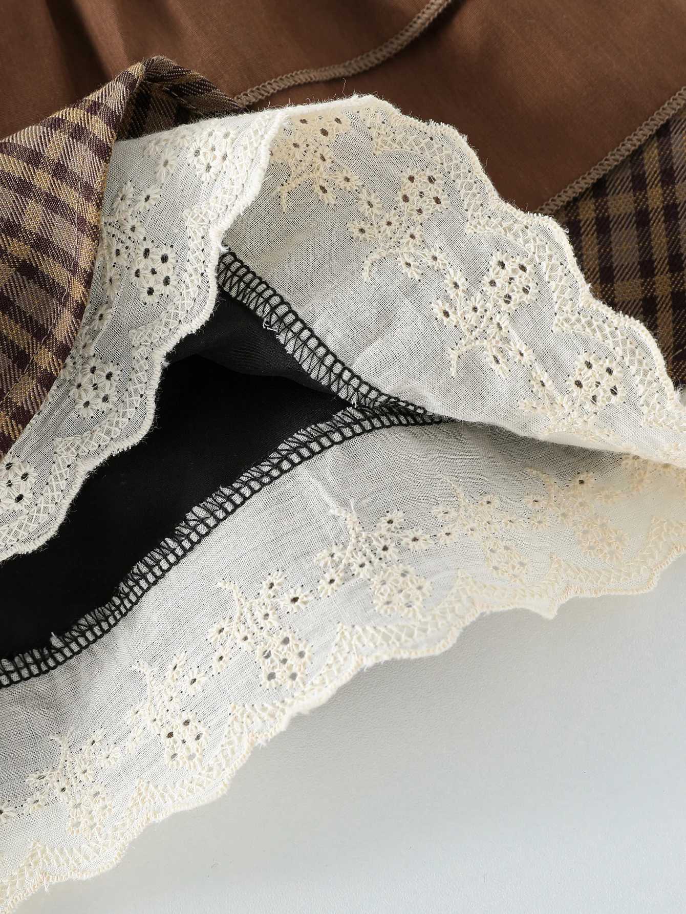 2025 Gilrs Summer skirt Plaid 1-6Y Fashion Children outfit Streetwear Clothes H260407