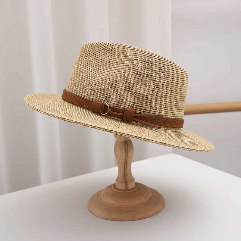Summer Woven Straw Hat Wide Brim Sun Protection Breathable Beach Sun Shade Casual Outdoor Sombrero For Women Men H260407