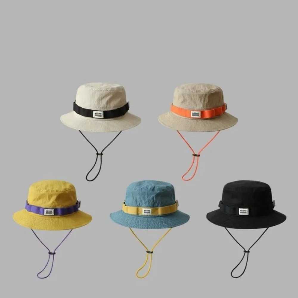 New Trendy Bucket Hat Anti-Sun Adjustable Fishing Cap Breathable Waterproof Ponytail Hat Gift H260407