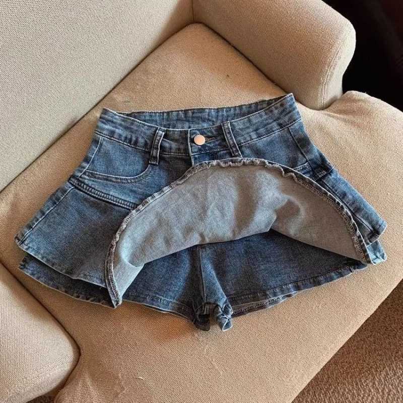 Girls Denim Skirt Summer Stretch Casual Mini Skirt for Big Kids Age 714 Fashionable Kids Party School Wear New Arrival 2026 H260407