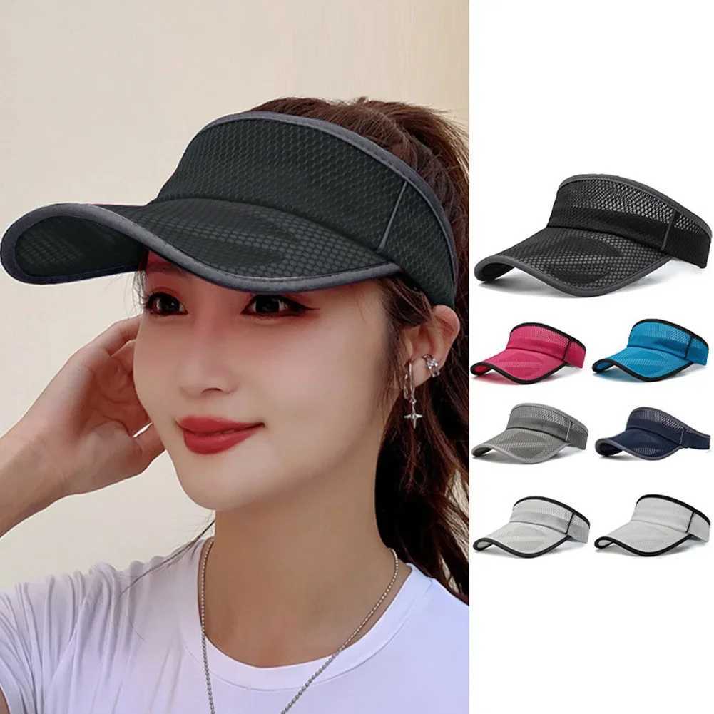 Outdoor Adjustable Sun Cap Unisex Sports Sun Protection Hollow Top Hat for Summer Holiday Outdoor Party Hiking Traveling H260407