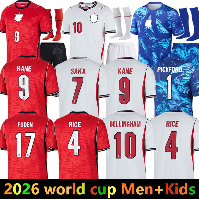 england world cup 2026 Soccer Jerseys BELLINGHAM KANE home away jersey SAKA FODEN RICE football Shirt PALMER JAMES Maguire EZE england kit 26 27 Long sleeve 3xL 4XL