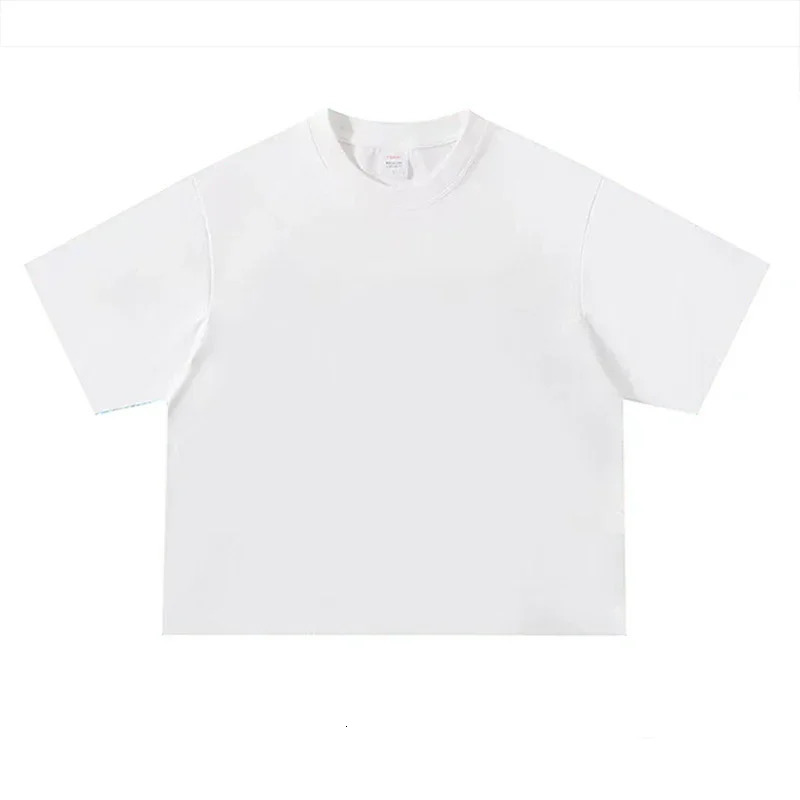 Basic Boxy Fit O-Neck Half Sleeve T-shirt Mens 240GSM 100 Cotton Oversized Heavyweight T-Shirts Summer Loose Sports Clothing 260407