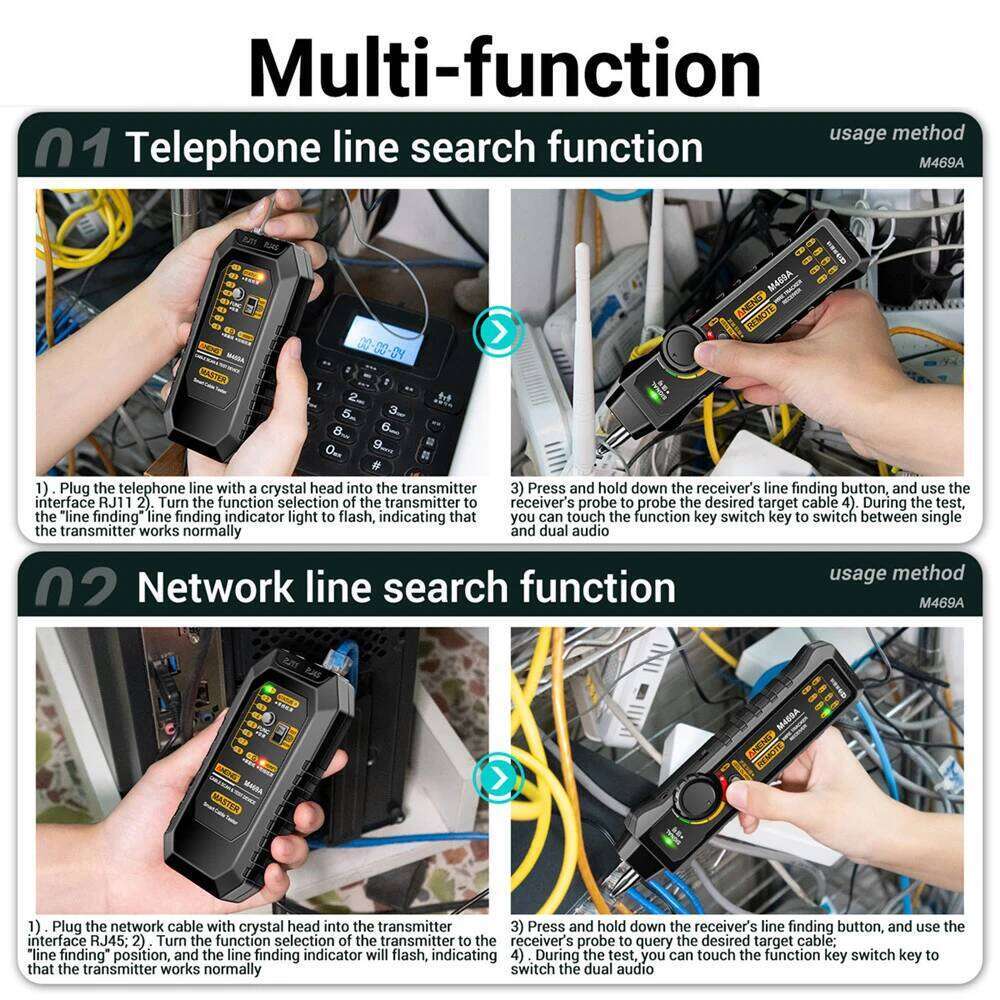 Circuit Breaker Finders RJ11 RJ45 Toner Finder Wire Tracer Ethernet Network Cable Collation Telephone Line Tester - view 5