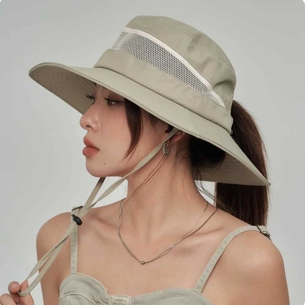 New Anti-Sun Bucket Hat Anti-UV Adjustable Beach Hat Breathable Folding Fisherman Hat Outdoor Sports H260407