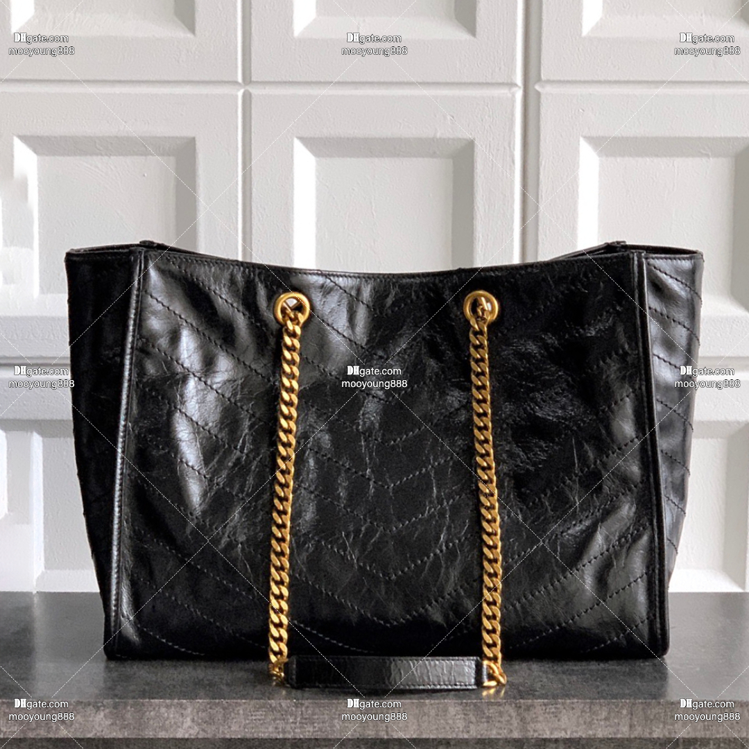 12A Upgrade Mirror Quality Designer Niki Tote Bags for Women Large Capacity Shopping Bag Calfskin Leather Bags Luxury Shoulder Chain Bag Black Purse