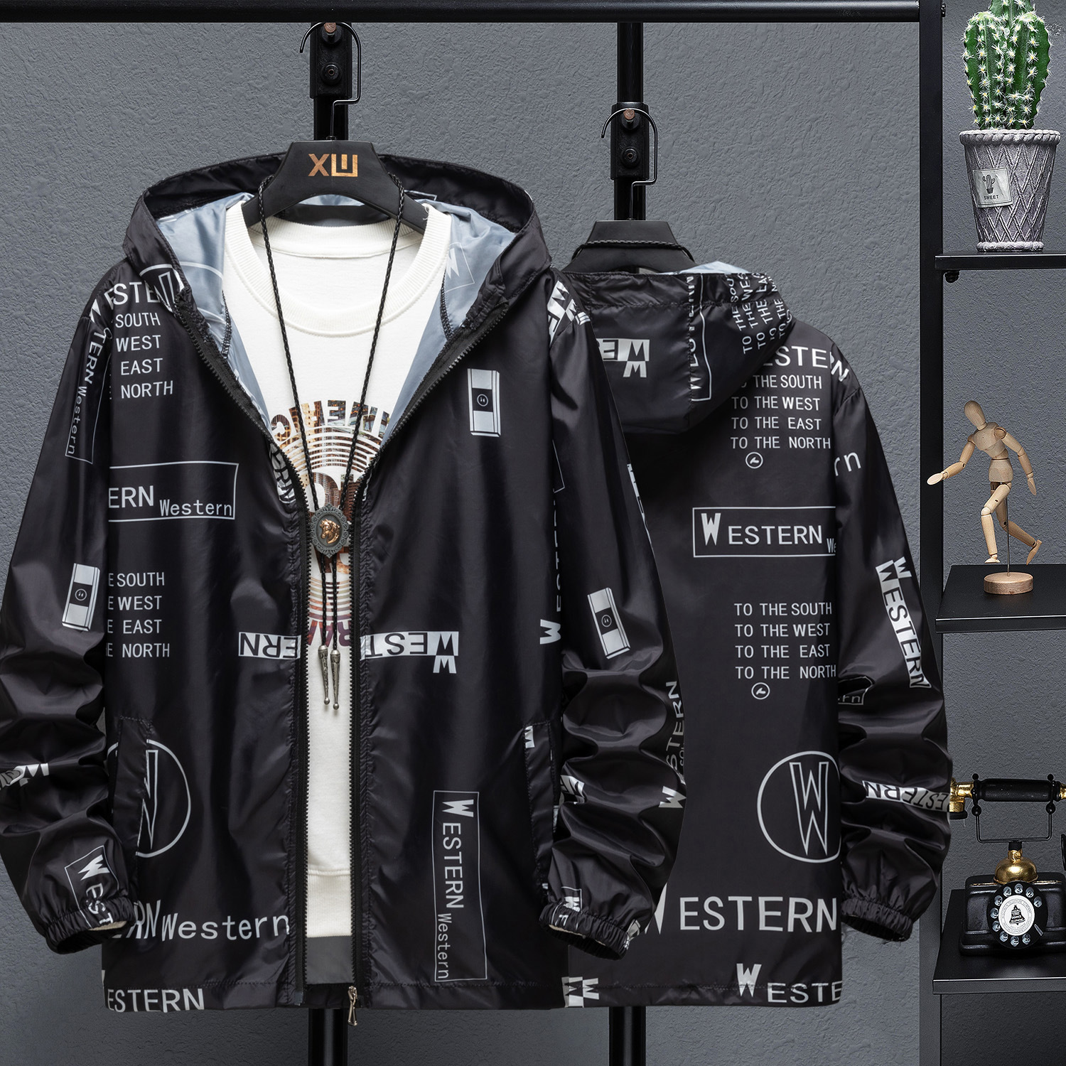 Men's Designer Jacket Spring And Autumn Windbreaker Jacket Zipper Colorful And Fashionable Hooded Men's Raincoat Jacket High-quality Slim Fi