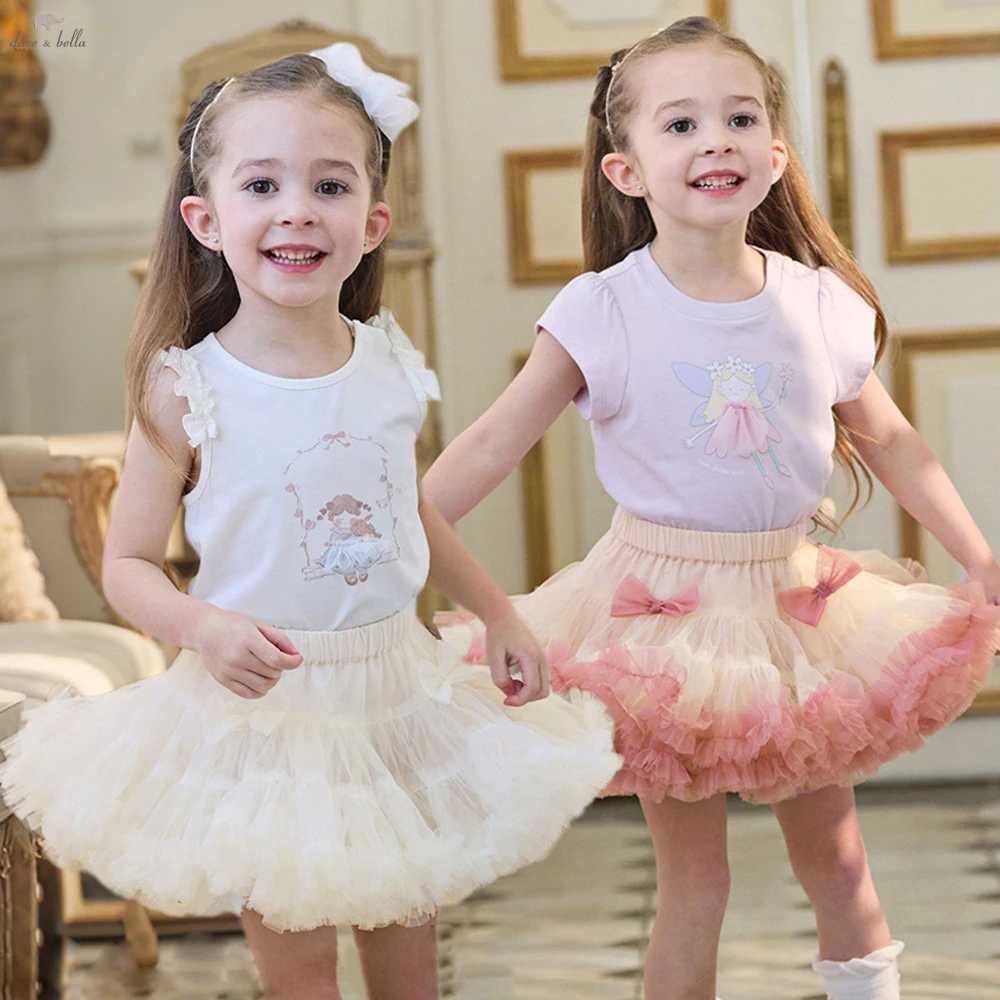 Dave Bella Girl Mesh Mini Skirt Sweet Summer Mesh Princess Skirt Cute Children Ball Gown Gentle Outdoor Party DB2262399 H260407