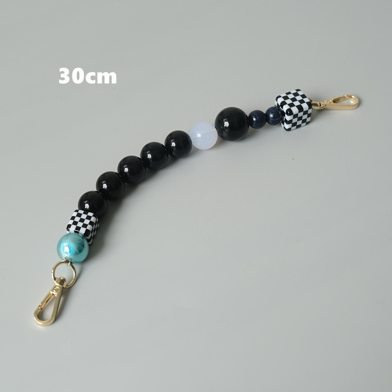 New Woman Bag Accessory Black White Blue Acrylic Resin Beads Parts Handcrafted Wristband Women Replacement Bag Handle Chain