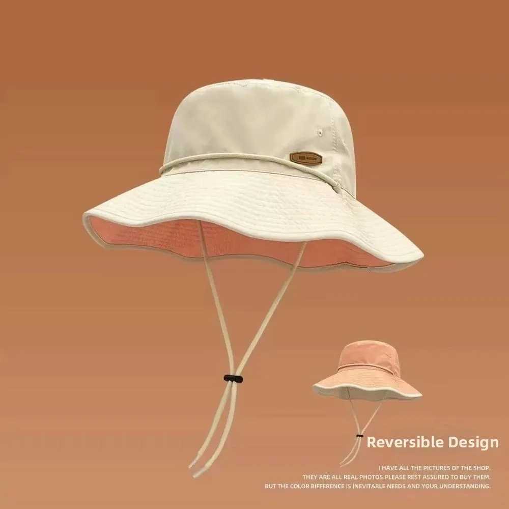 Gifts Adjustable Womens UV Protection Sun Hat Reversible Sunscreen Tools Fishermans Hat UV protection Hiking Hat H260407
