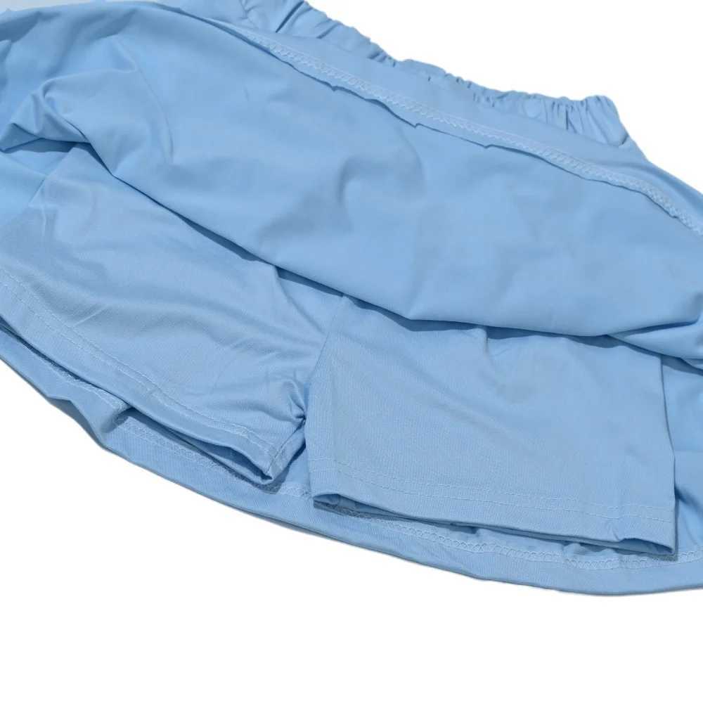 Children Summer Skirts With Shorts Kids A Line High Waist Mini Dress Girls Black White Pink Pleated Skirt Student Uniform Skirts H260407