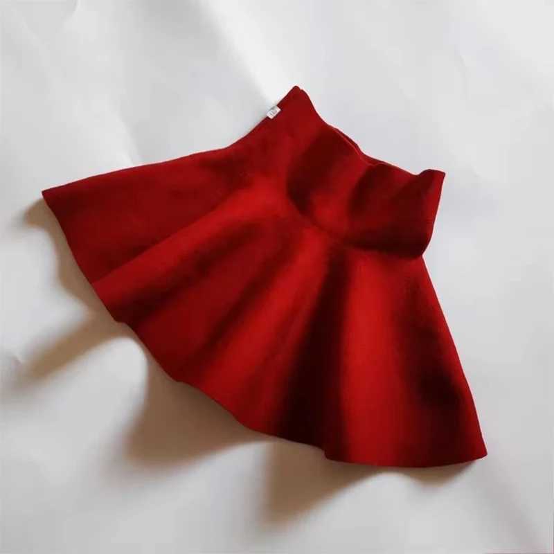 2-10Year Toddler Baby Girl Knit Tutu Skirt For Kids Autumn Winter Princess Skirts Mini Pleated Childrens Clothing Girls Clothes H260407
