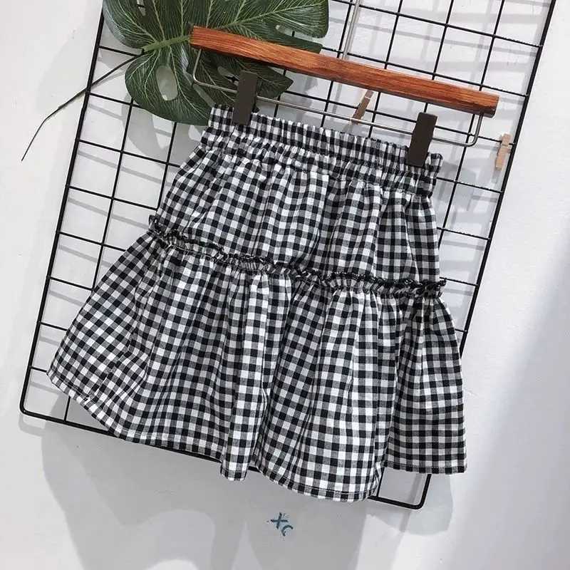 Girls Plaid Puff Skirt Summer 2026 Kids Versatile Half Length Skirt Child Bubble Skirt Hot Sale H260407