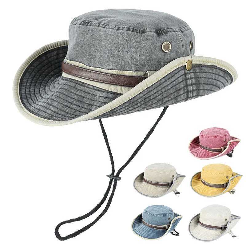 Bucket Hat With Leather Belt Men Women Sunhat 2026 Outdoor Fisherman Cap Summer Sun Protector Hats Panama Beach Protection Caps H260407