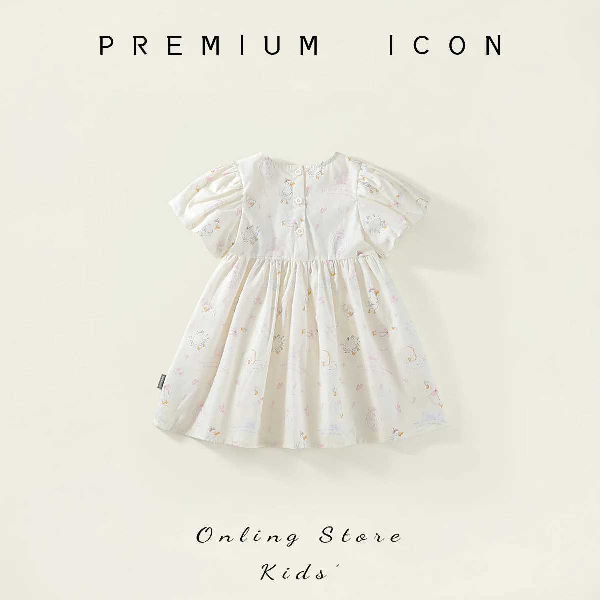 YBFSKID Children Girls Short Sleeve Dress Summer 2026 Infant Babys Girls Dress Floral Printed Kids Toddler Girls Princess Dress H260407