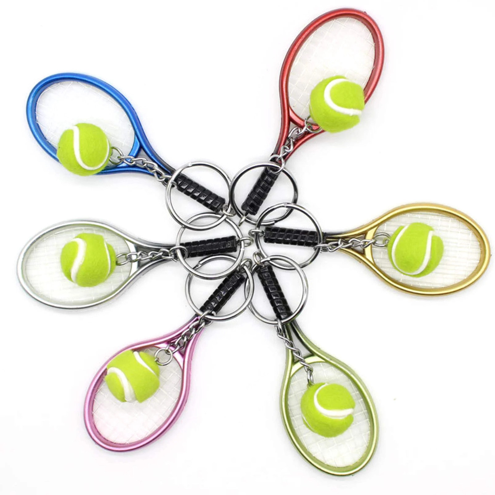 6Pcs Tennis Table Tennis Ping Pong Racquet Bat Sports Keychain Novelty Gifts 260403BJ - view 5