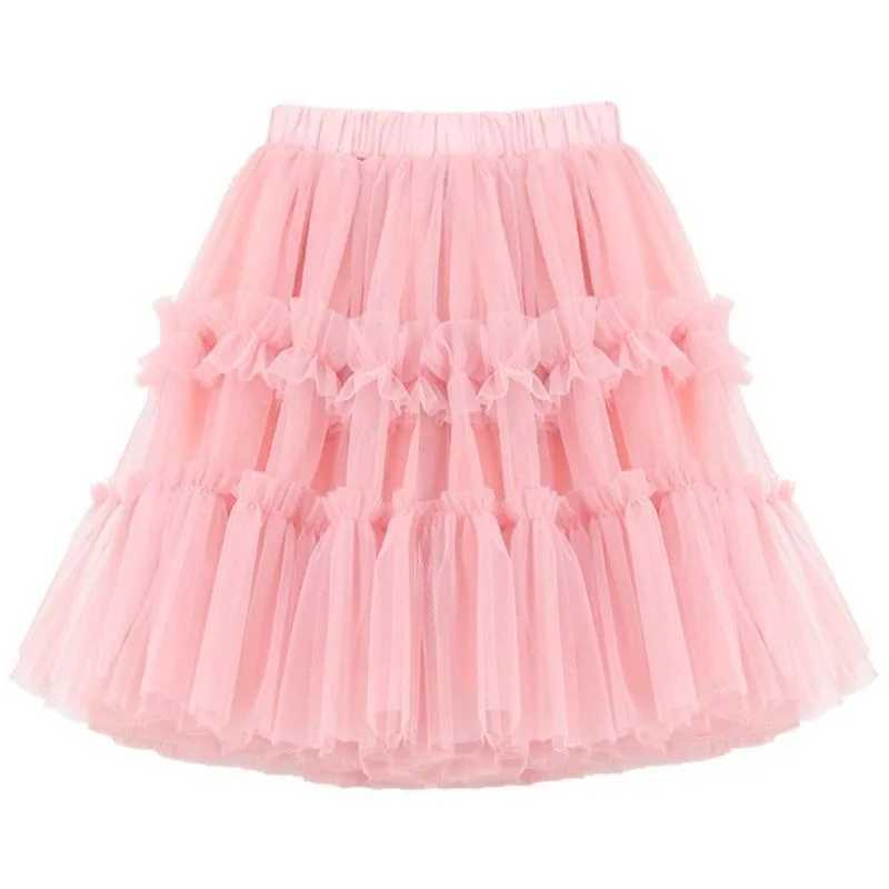Girls Cute Clothes Pettiskirt Skirt 2025 New Baby Girls Tutu Fluffy Skirt Princess Ballet Dance Tulle Mesh Skirt Kids Cake Skirt H260407
