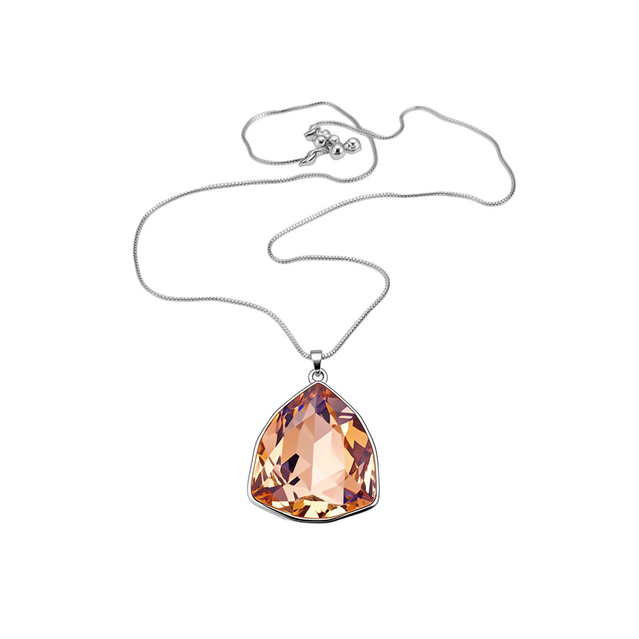 Silver needle French heart zircon necklace light luxury high-end fashion unique design niche appeal - view 9