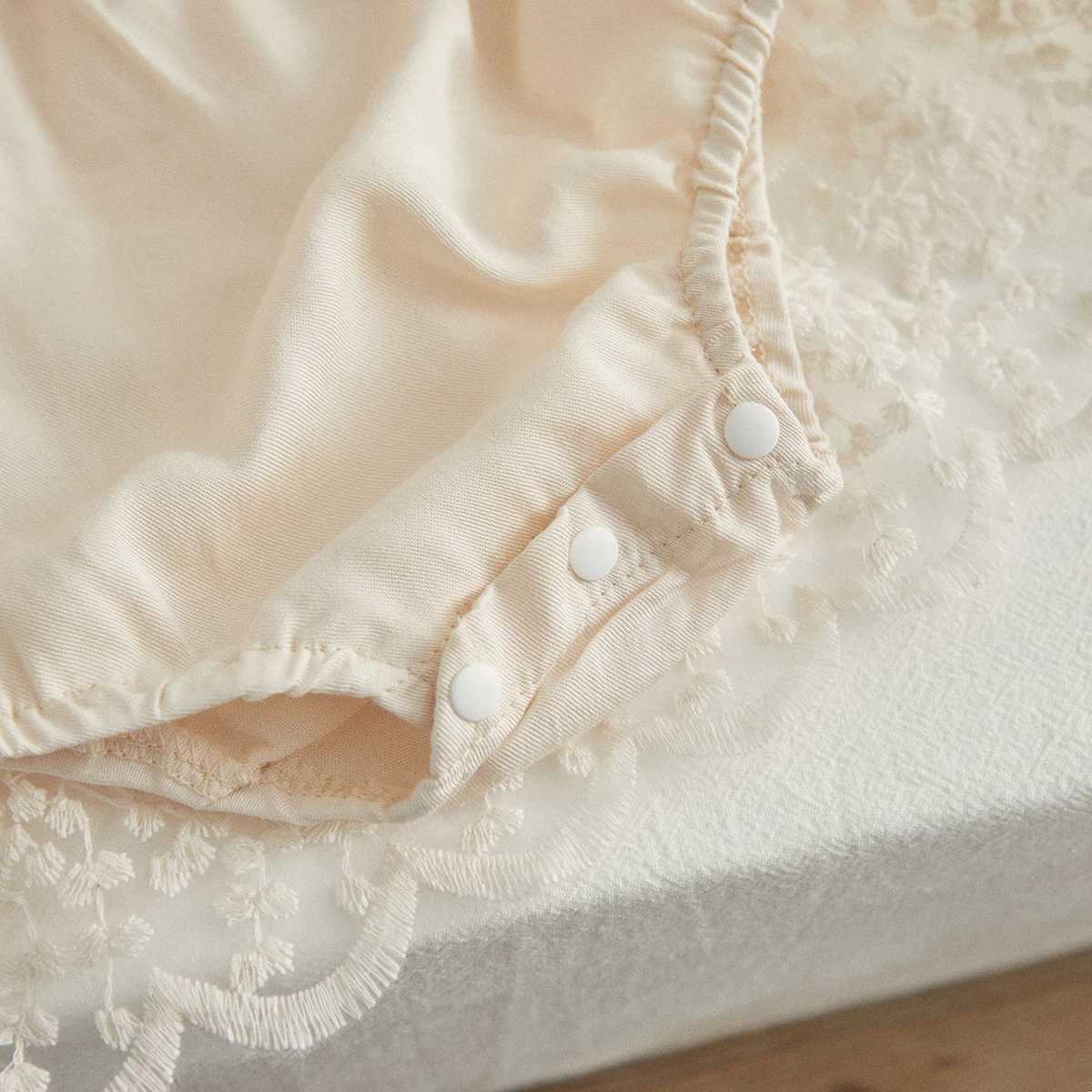 VISgogo Baby Girls Tutu Romper Dress Long Sleeve Round Neck Patchwork High Waist Lace Floral Party Princess Dress H260407