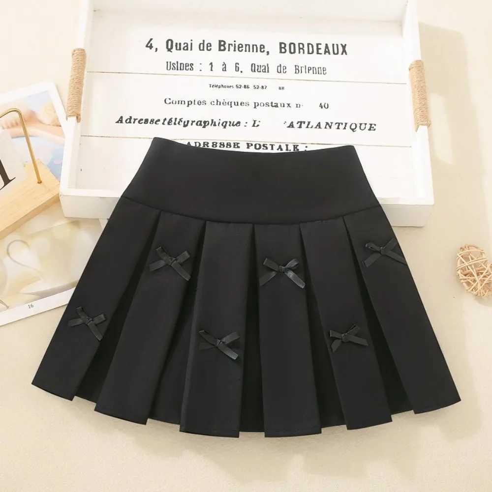 LILIGIRL 2025 Girls Solid Color Pleated Skirt Autumn Little Girls Skirt Korean Childrens College Style Skirt H260407