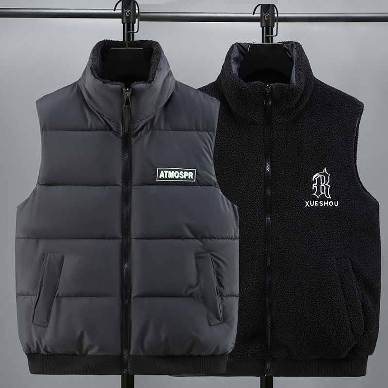 2026 Cross Border Winter Trend Fashion Cotton Shake Fleece Men's Thick Coat Jacket New Autumn/winter Thick Warm Cotton Belt Double Sided Versatil