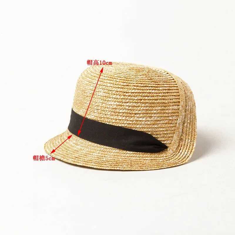 Sun Hat for Children Outdoor Activities Chin Straps Adjust Straw Hat Girls Raffia Sun Cap Summer Beach Seashore H260407