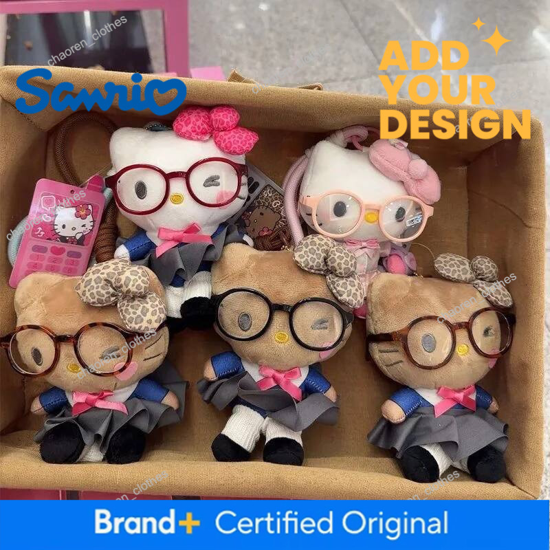Kawaii Sanrio Hello Kitty Jk Uniform Cartoon Girl Glasses Exquisite Bag Cute Couple Backpack Keychain Doll Decor Gift