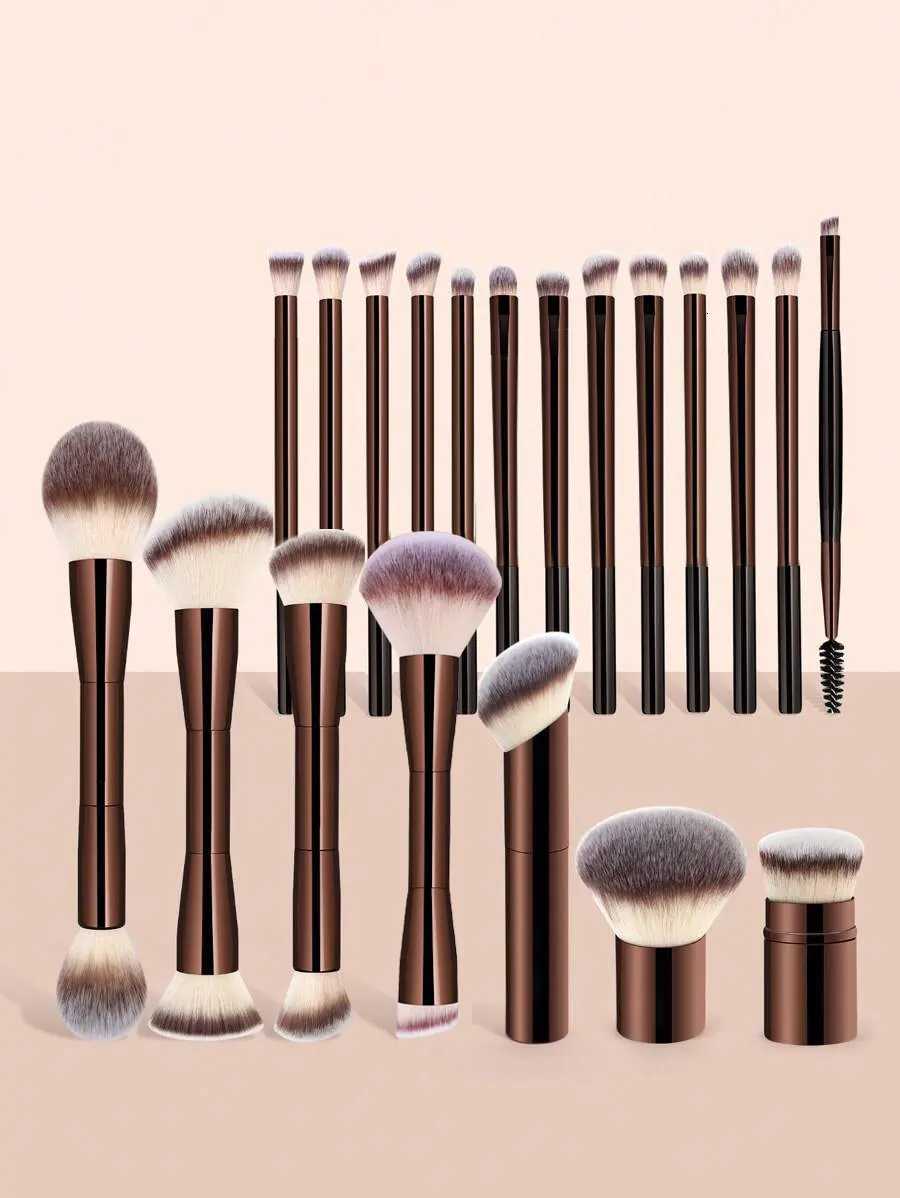 20pcs Professional Soft Aluminum Tube Makeup Brush Set With Velvet BagSoft Foundation Brush Eyeshadow Brush Eyebrow Brush Bl Z260408