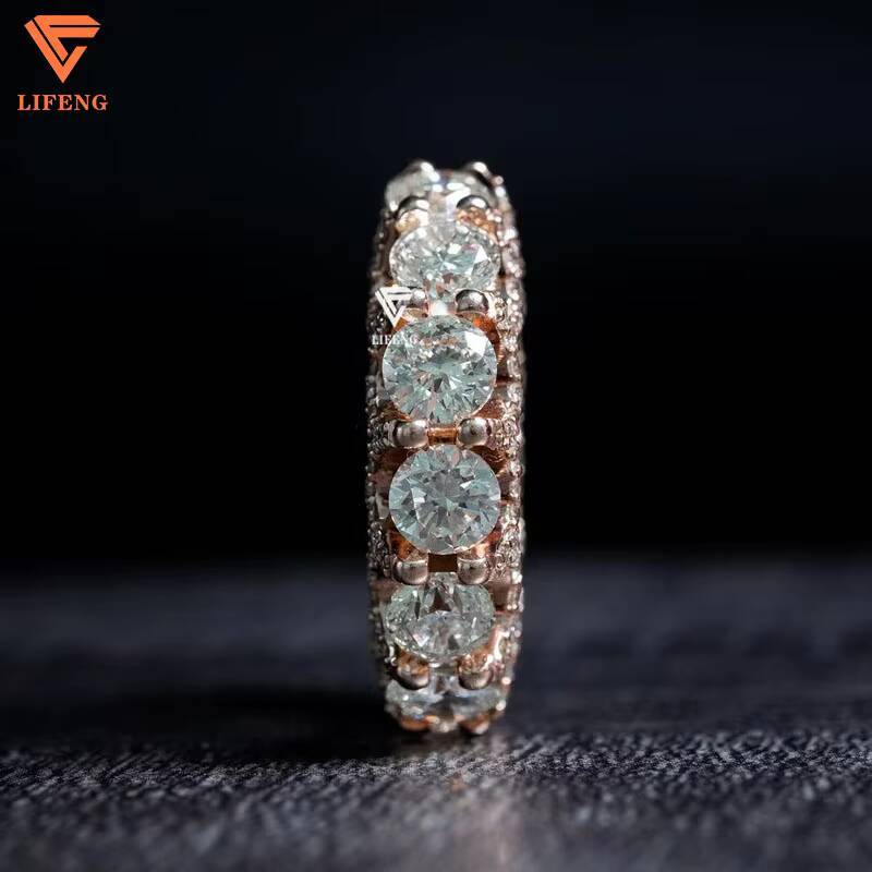 Latest Design 925 Sterling Silver VVS Moissanite Diamond Ring Plated Rose Gold Custom Wedding Ring Womens Fashion Jewelry