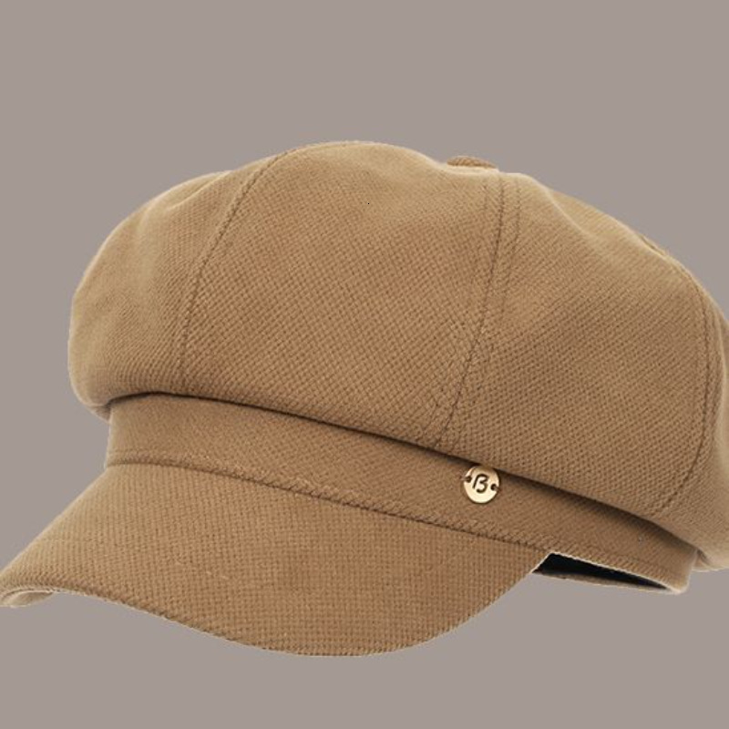 Womens Wool Tweed sboy Gatsby Ivy Cap Golf Cabbie Driving Hat Classic Baker Boy Beret 251225