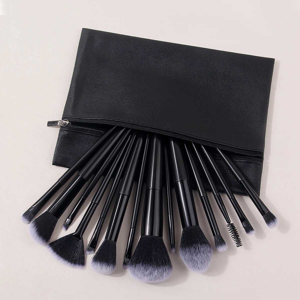 17-piece multi-functional makeup brush set soft triangular makeup pads zipper-style storage bag for beauty tools Z260408
