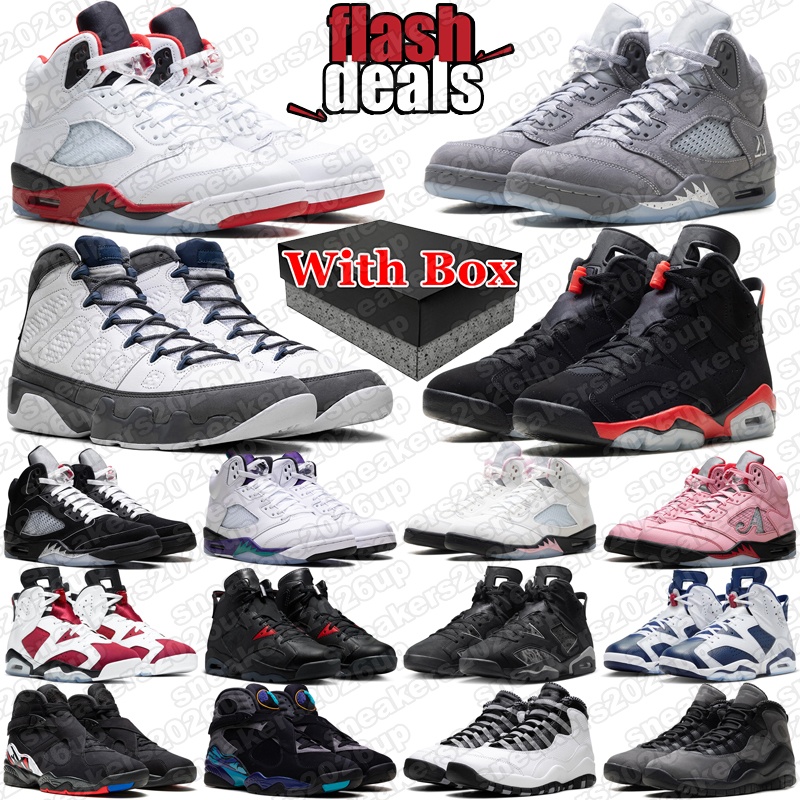 Designer basketball shoes men womens sneakers 5 wolf grey 5s black metallic cat 6 6s infrared salesman soft pink fire red grape aqua blue 8 9 10 mens shoe with box