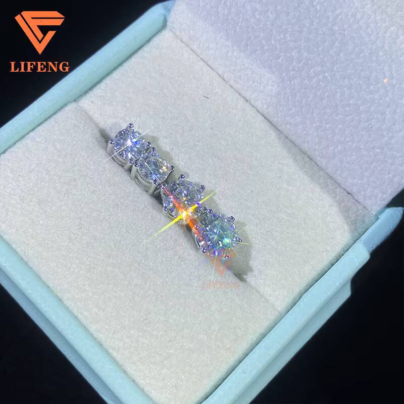 Fine Earrings Jewelry Wholesale 925 Sterling Silver Moissanite Earrings Women Diamond Ear-stud