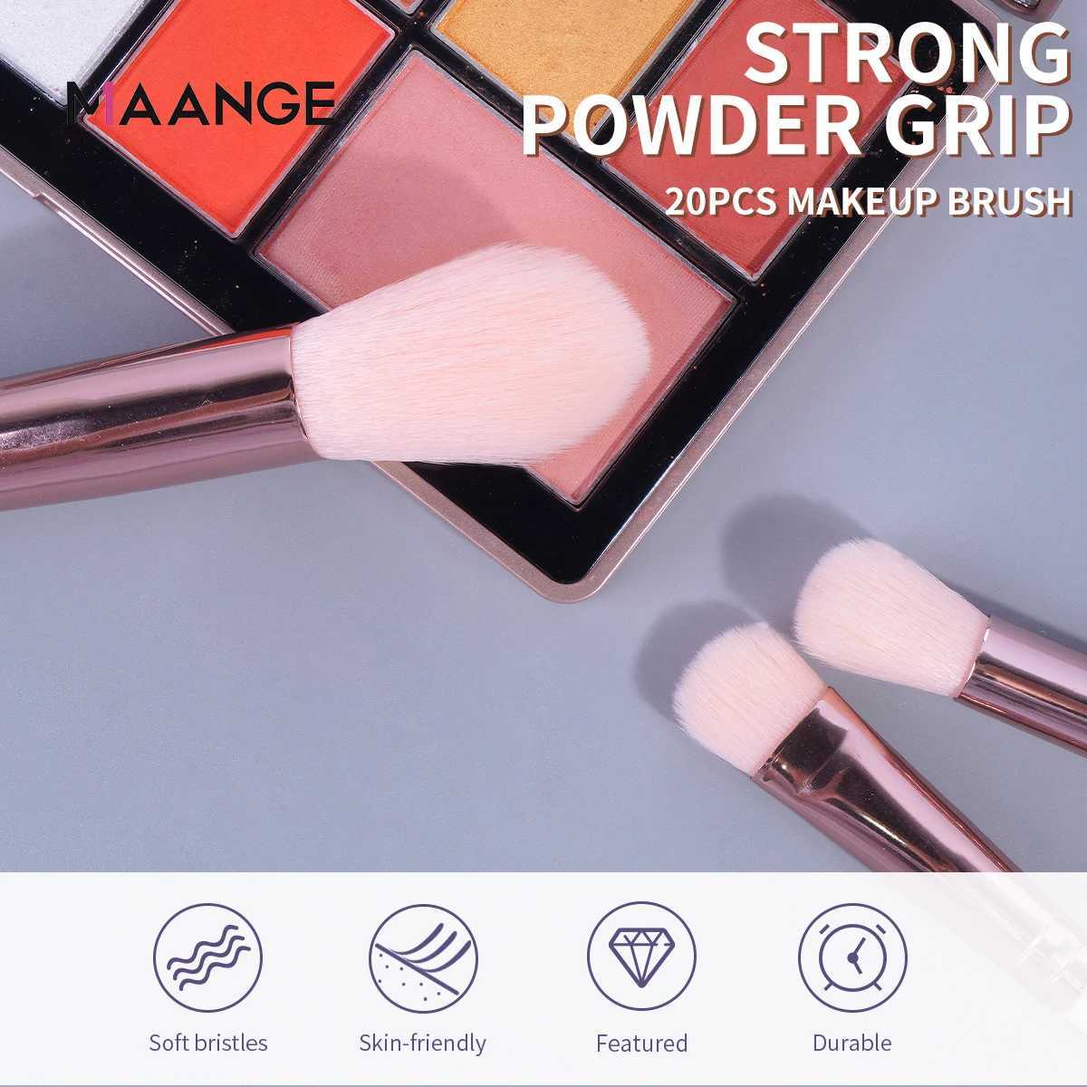MAANGE 20Pcs Makeup Brushes Set Foundation Concealer Eyeshadow Professional Makeup Tools Suitable for Beginners Ladies Gift Z260408