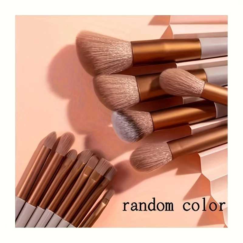 13PCS Vegan Makeup Brush Set-Rose Gold Luxury Brushes with Hybrid Fiber BristlesGift Pouch Cruelty-Free Kit for Beginners/Pros Z260408
