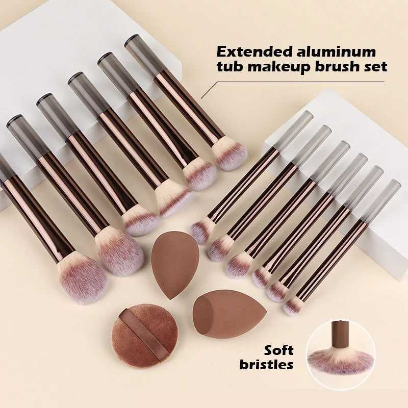 12pcs Professional Makeup Brush Set Eyeshadow Powder Blush Brushes 2pcs Makeup Sponges makeup brushes set premium Z260408