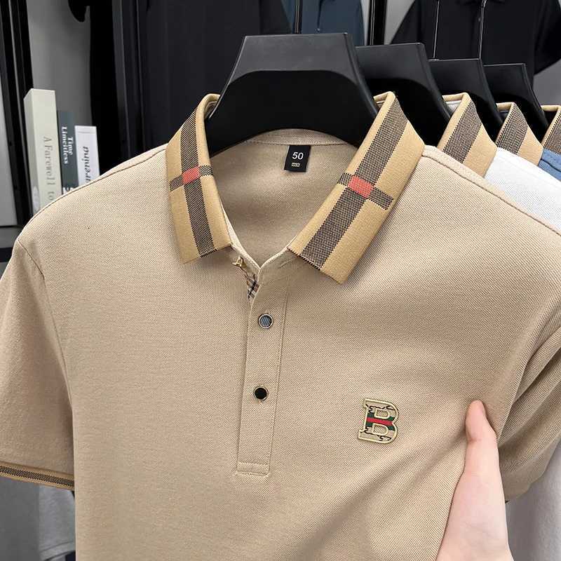 Summer mens golf fashion 2025 short sleeved polo shirt high-end design exquisite ice silk embroidery breathable T-shirtT260408