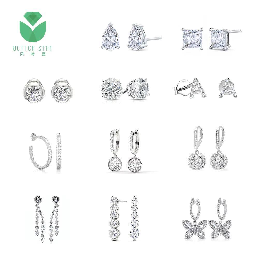 Betterstar IGI Lab Grown Diamond Stud Earrings Custom 14K/18K Gold Diamond Jewelry Lab Created Diamond Earrings for Women