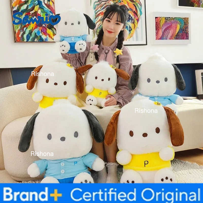 Sanrio 35-60cm Big Size Kawaii Pochacco Plush Toy Cartoon Cute Sleeping Companion Comfortable and Soft Birthday Gift Girl Toy H260408