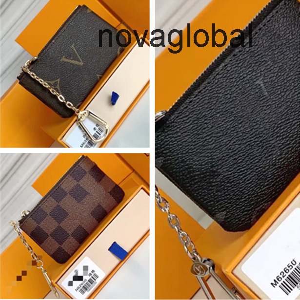 With Letter flower Brown Keychain pouch Elegant Leather coin purse French style Mini wallets Paris De louise''vuttonliness viutonlies vittonlies lvity lvtity QSRC