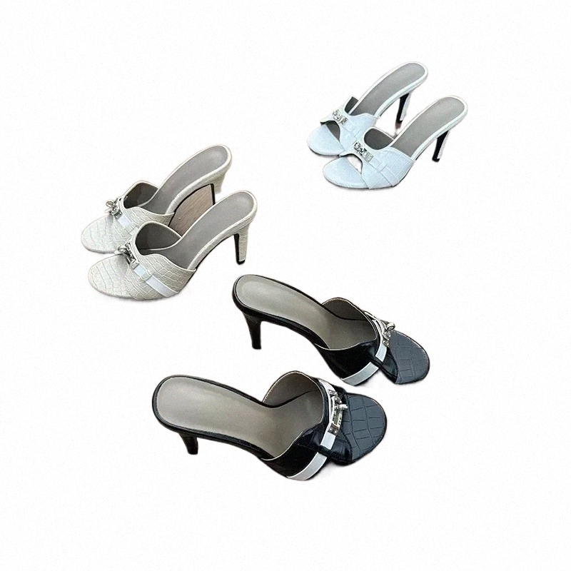 high-heeled sandals for women, slender heels, metal buckle, one-strap, new Korean-style high heels, outerwear slippers free shipping J9do#
