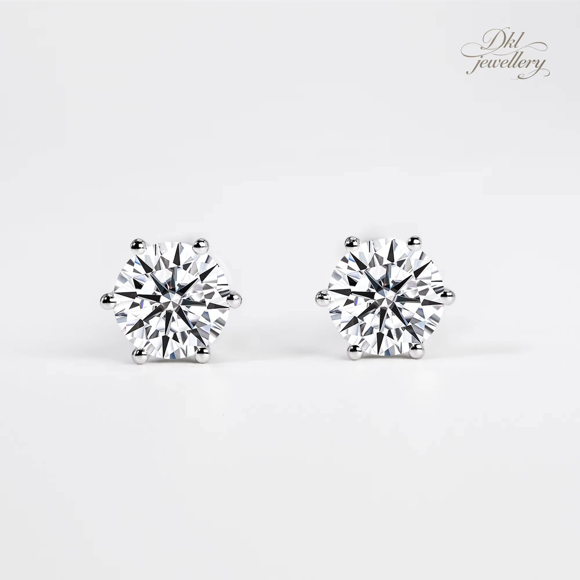 2ct Lab Grown Round Cut Diamond Earrings Simple Classic Style with 18K Gold High Quality Jewelry