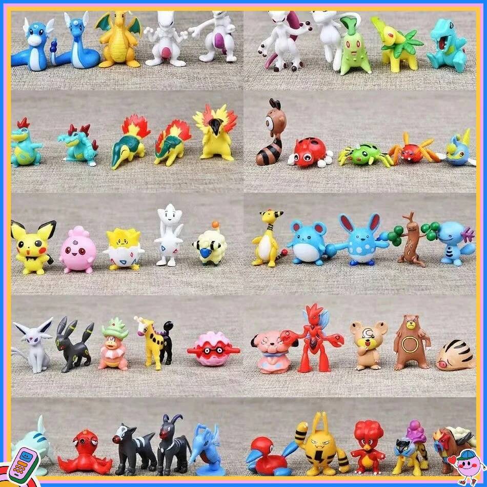 144Pcs Pokemon Pikachu Action Figure Toys Mini Figures Model Toy Pikachu Anime Kids Doll Birthday Christmas Gifts
